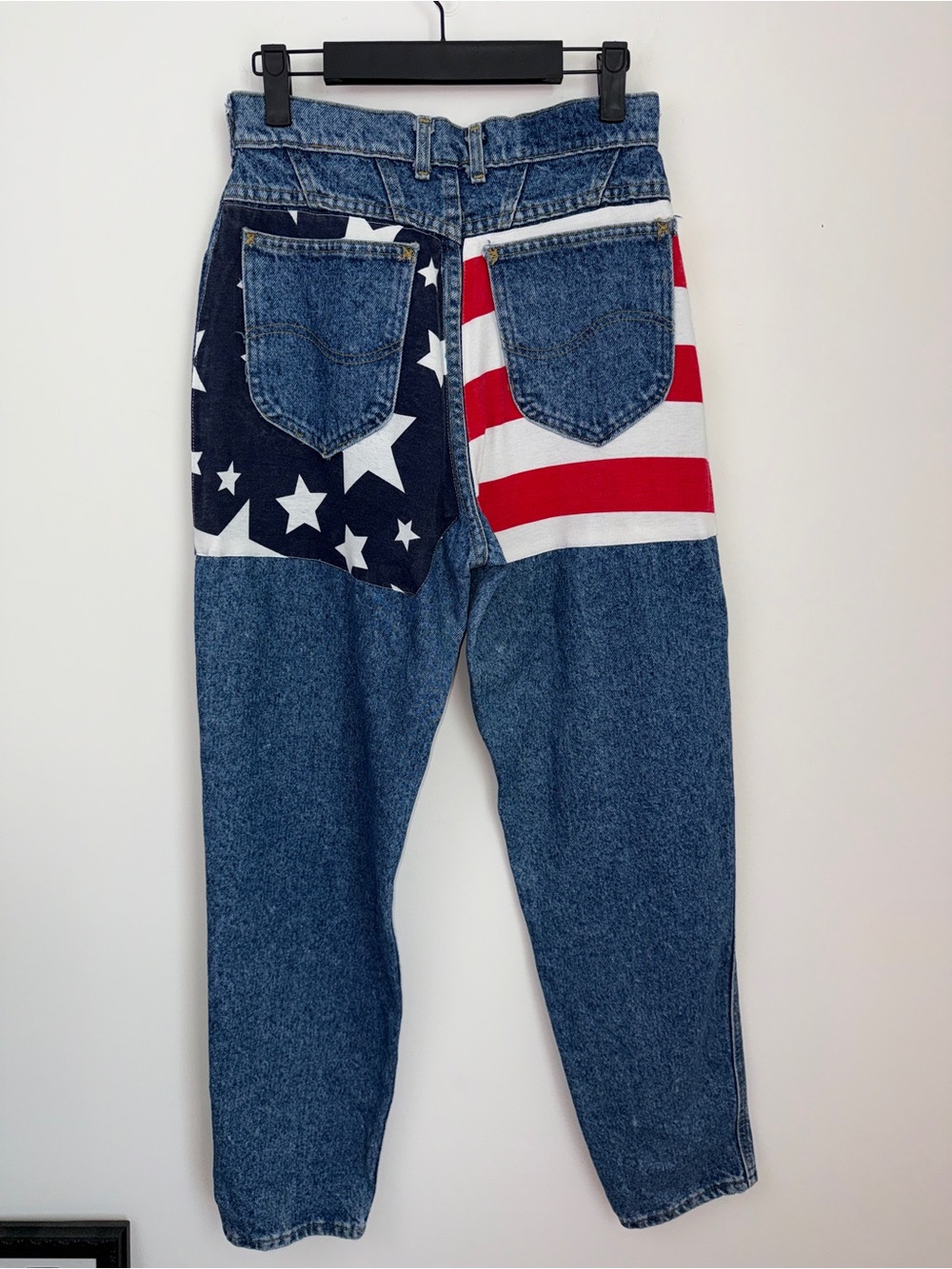 RARE VINTAGE LEE X FREDERICK’S OF HOLLYWOOD patriotic USA FLAG JEANS 27